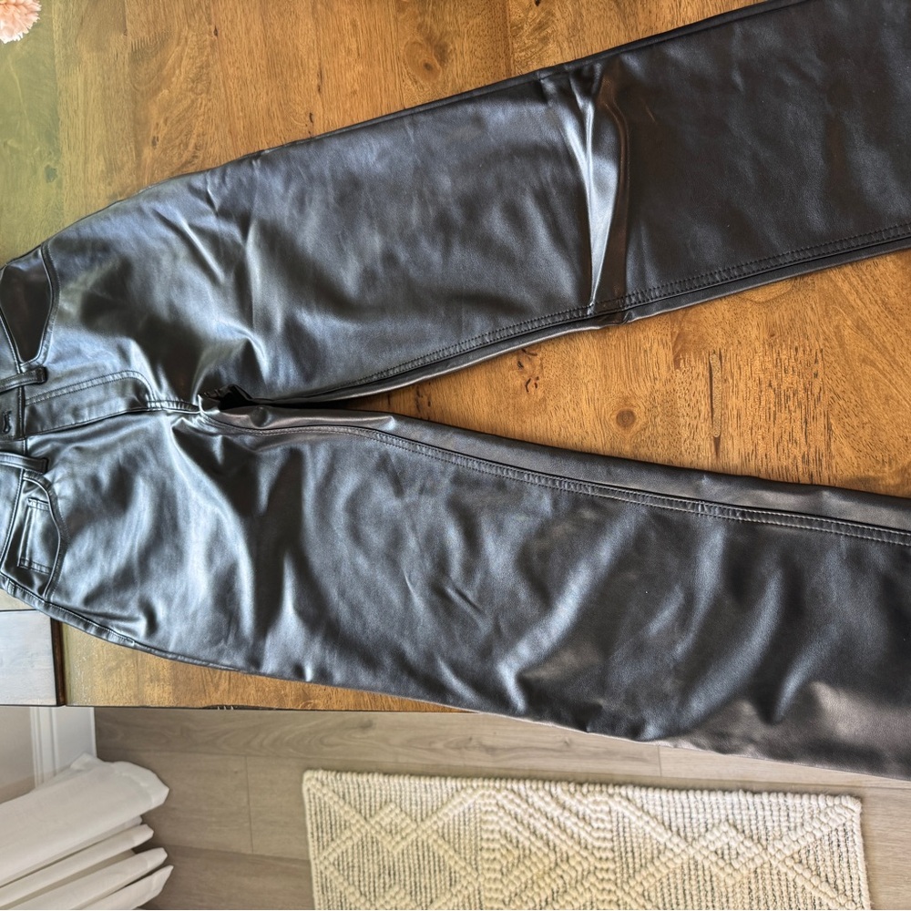 Abercrombie & Fitch Black Faux Leather Trousers